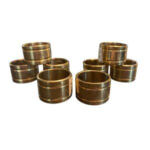 Vintage Solid Brass Napkin Rings Set Of 8 Made In India